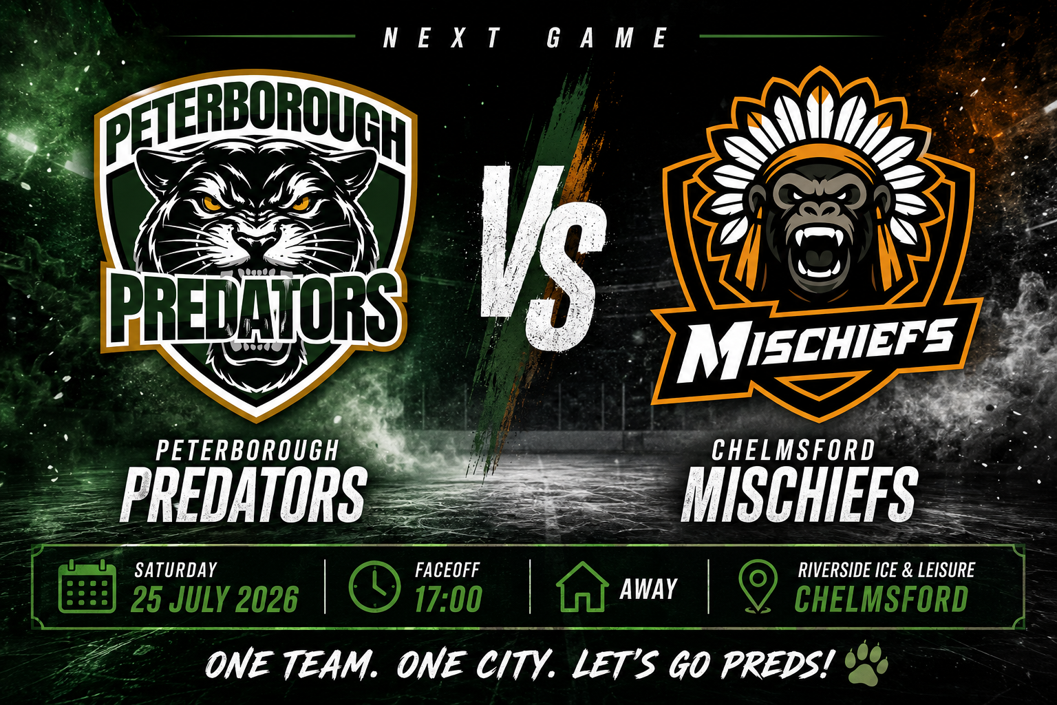 Predators Hit the Road for Tough Test Against Chelmsford Mischiefs